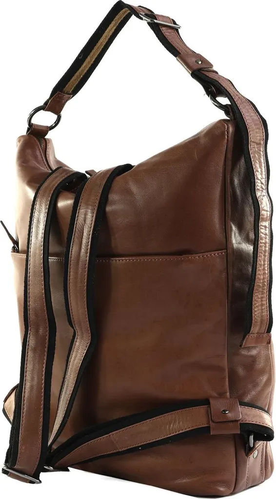 Sac à dos Harold's Caugio Shoulder Backpack Cognac brun en cuir véritable