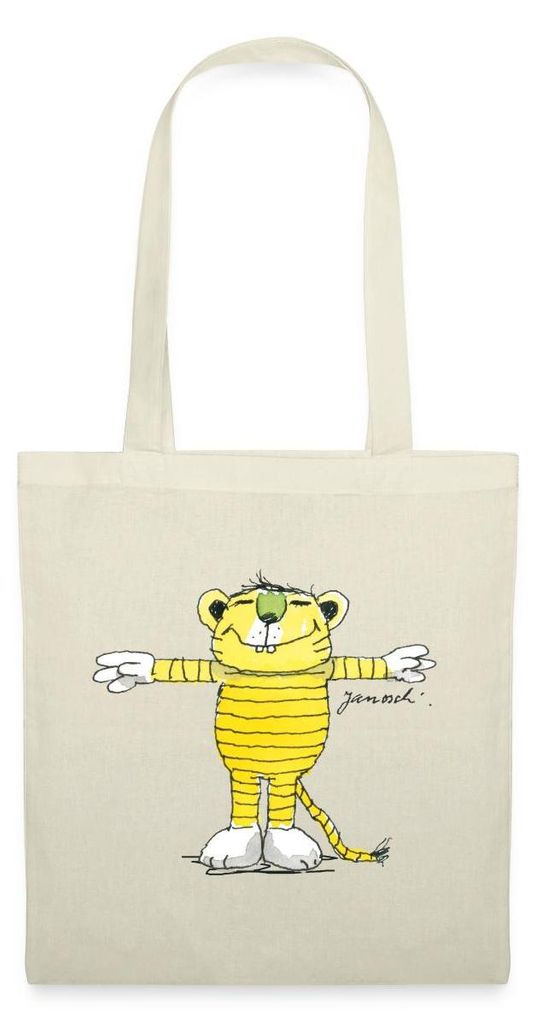 Spreadshirt Janosch Tiger Pose Stoffbeutel, One size, Natur