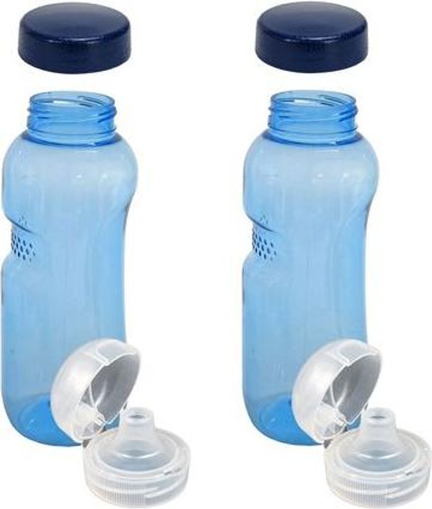 2x Original Kavodrink Tritan Trinkflasche 0,5 L Wasserflasche BPA frei + 2x Trinkdeckel Flip Top