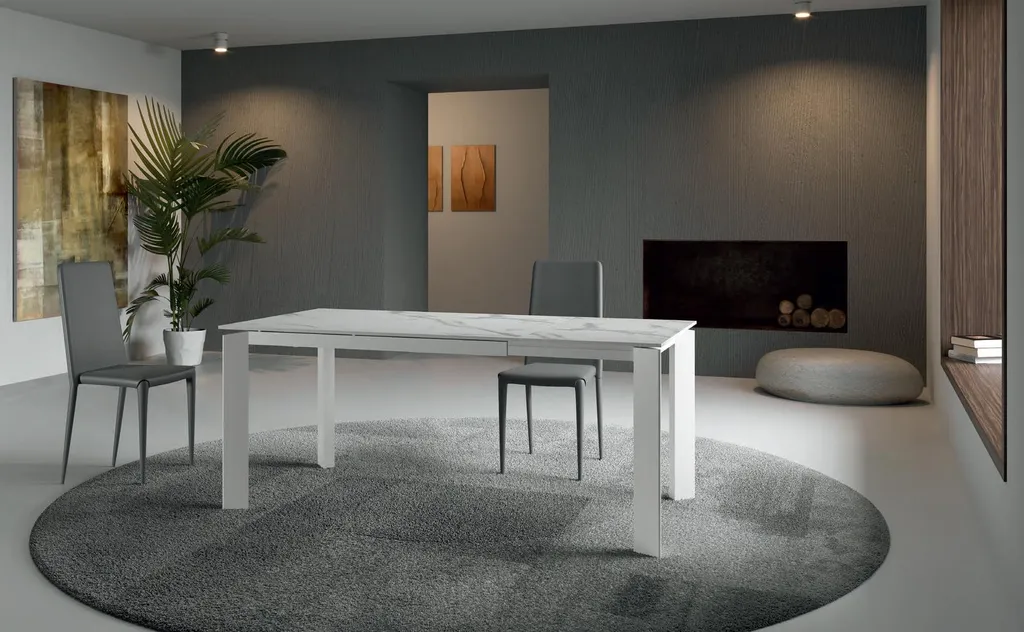 Chaise Cleo éco-cuir gris haute qualité - Ensemble de 4 chaises design