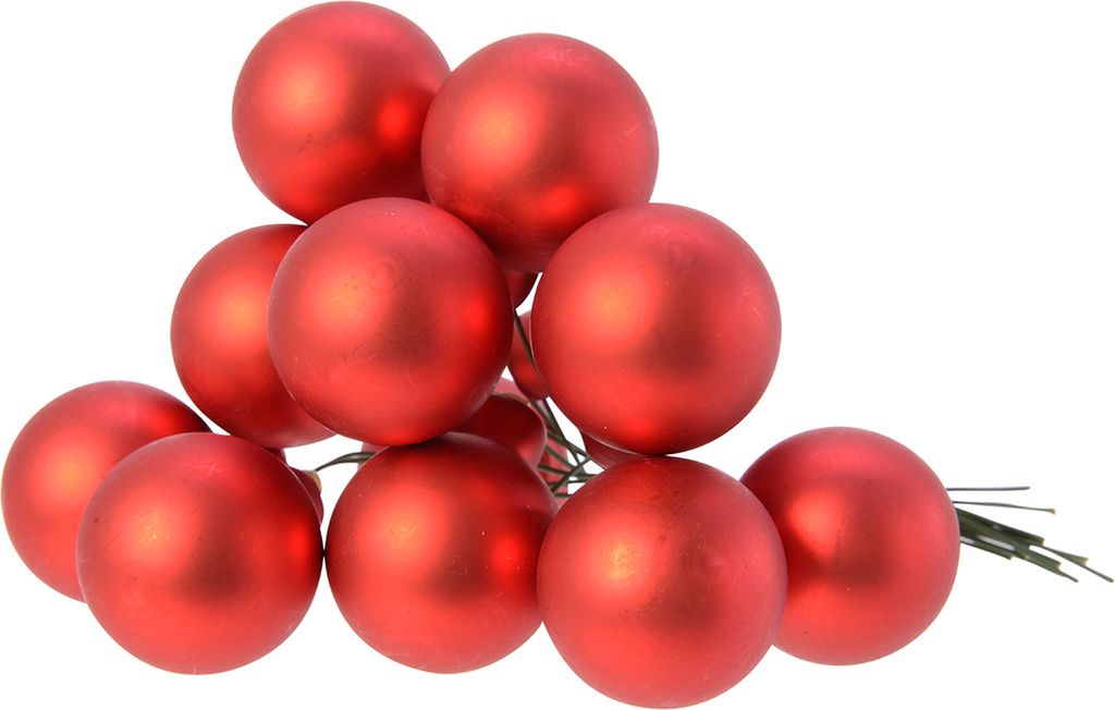 Weihnachtskugeln am Draht 2,5cm Glas 12 Stück - Produktbild 