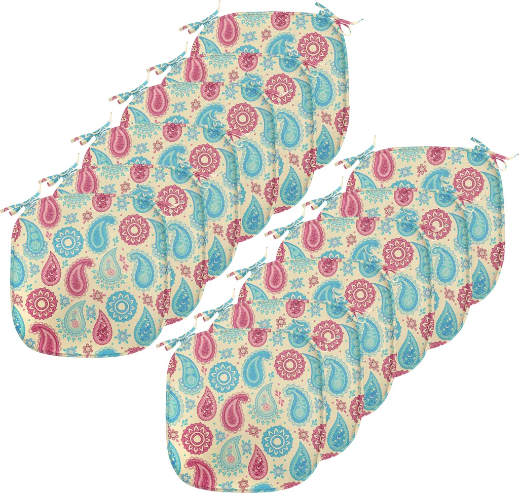 Cuscini Sedie Impermeabili ABAKUHAUS Paisley Turchese - 12 Pezzi