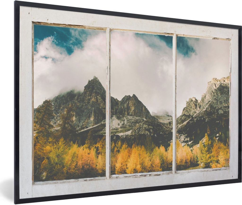 MuchoWow® MuchoWow® Gerahmtes Poster Aussicht - Baum - Berg Produktbild 