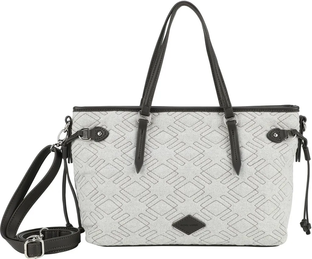 Sac à main gris Log Fire GERRY WEBER en texture grainée et finitions luxe