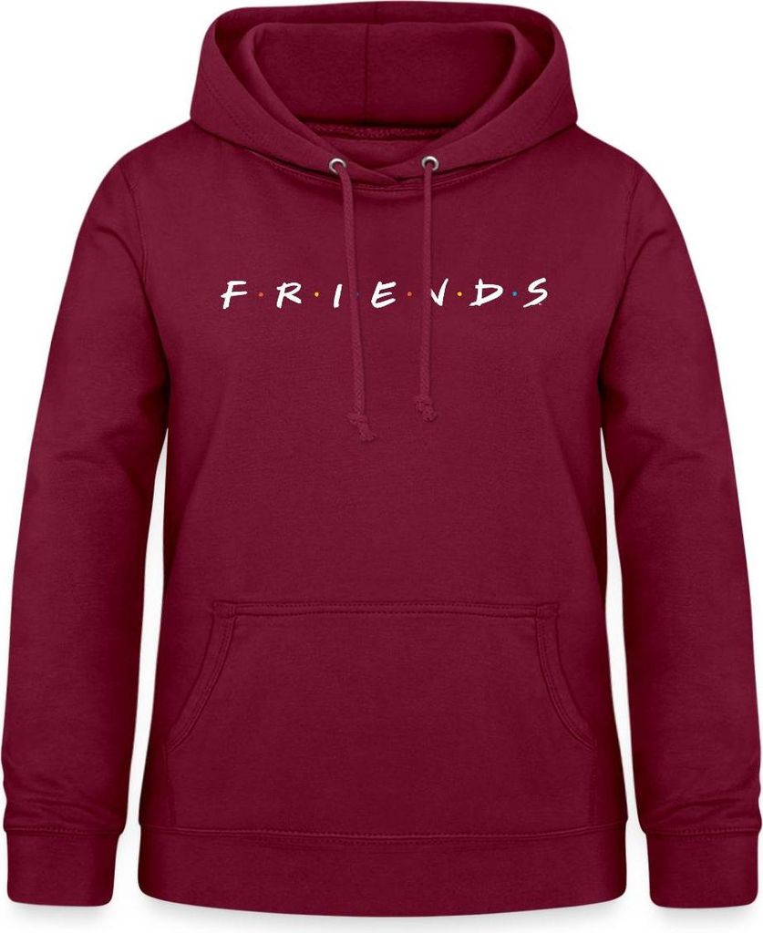 Spreadshirt Friends Logo Damen Hoodie, S, Bordeaux