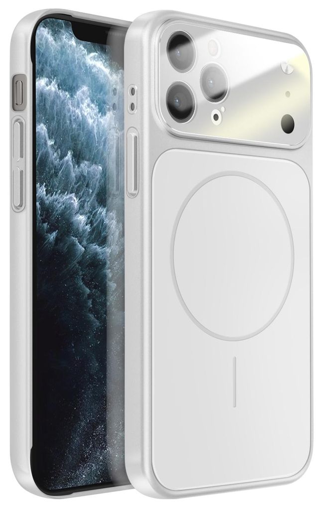 Avizar, MagSafe Hülle AG Glass matt für Apple iPhone 11 Pro Max, Silber