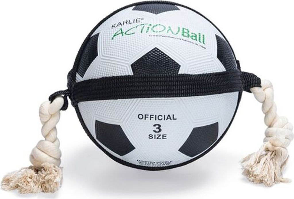 Karlie Action Ball Fußball Hundespielzeug Schwarz/Weiß 49x19x19 cm