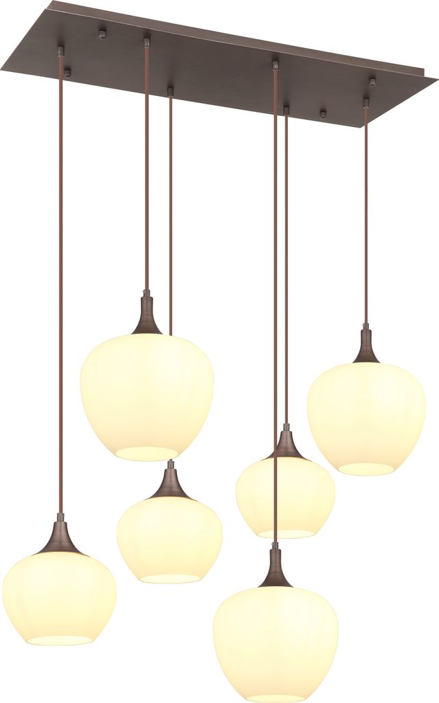 Globo Lighting Hängeleuchte Metall kaffeefarben, 6x E27