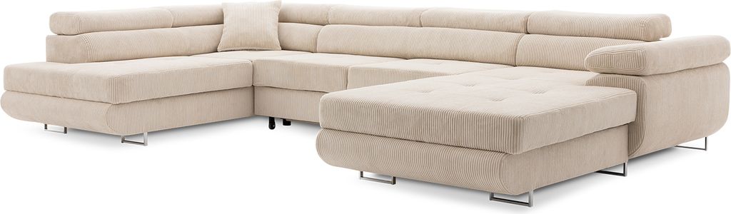 Ecksofa Rigatto II PRO mit verstellbaren Kopfstützen! Modernes Ecksofa mit Schlaffunktion und Bettkasten POSO 100 RECHTS