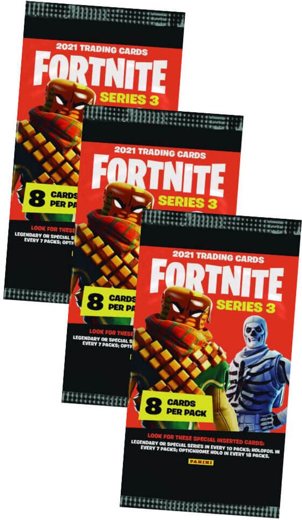 Panini Fortnite Karten Serie 3 (2022) - Fortnite Trading Cards Sammelkarten - 3 Booster