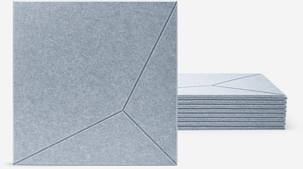 Set aus 8 dekorativen Schallschutzpaneelen grau 60x60cm Klank-G