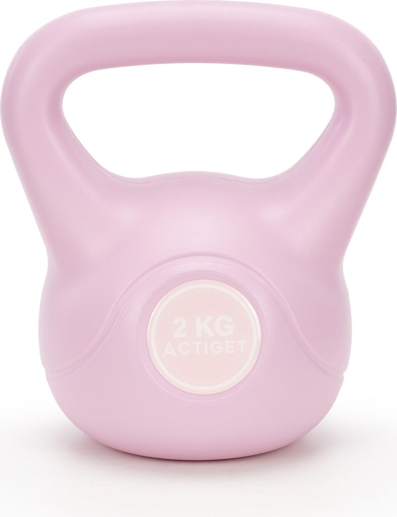 ACTIGET Kettlebell zum Training, 2 kg Hantel, ABS-Trainings - Kugelhantel - rosa