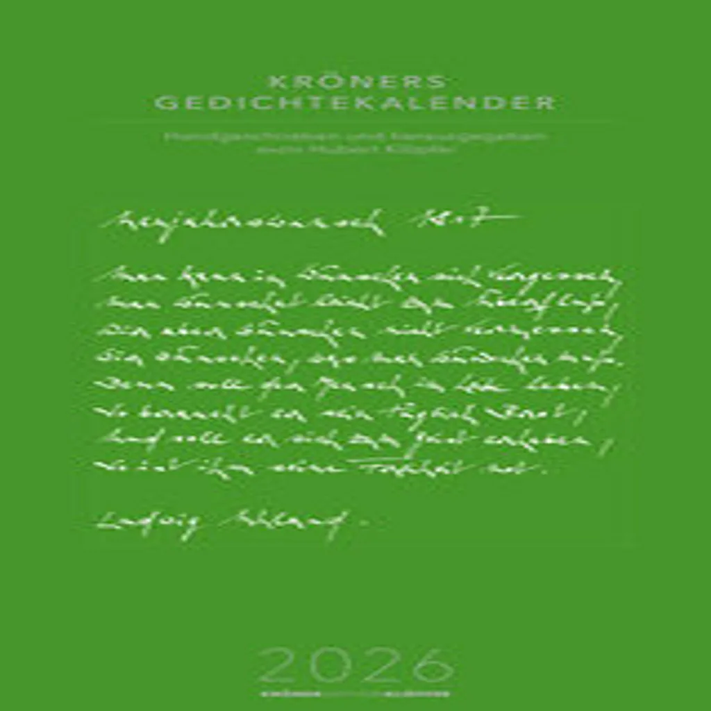 Calendrier de poésie Kröners 2026 - Évitez le stress par l'art quotidien