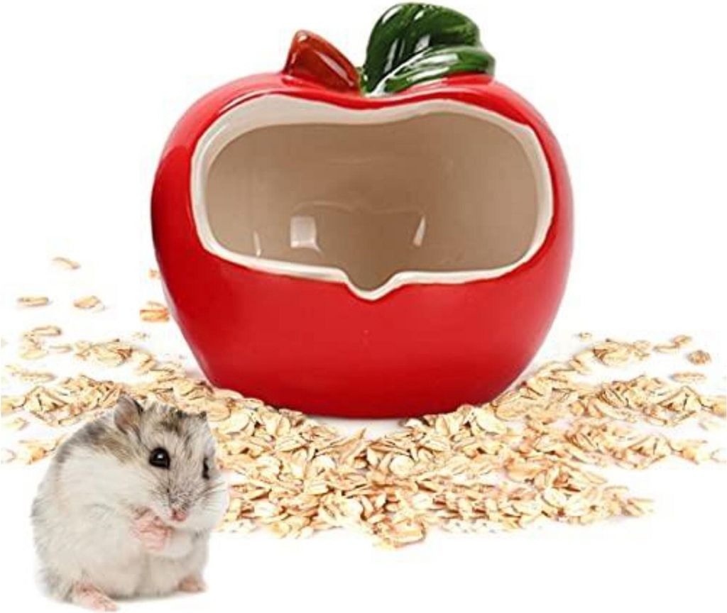 Elmato 12125 Hamsterhaus, Apfelhaus als Deko, Keramik XL 15x15cm