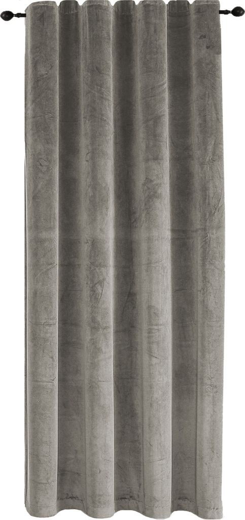 Vorhang Kräuselband Taupe 140x175 cm Verdunkelung Samt weich blickdicht Gardine