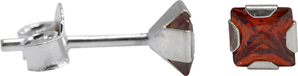 Silber Ohrstecker mit orangenem Zirkonia