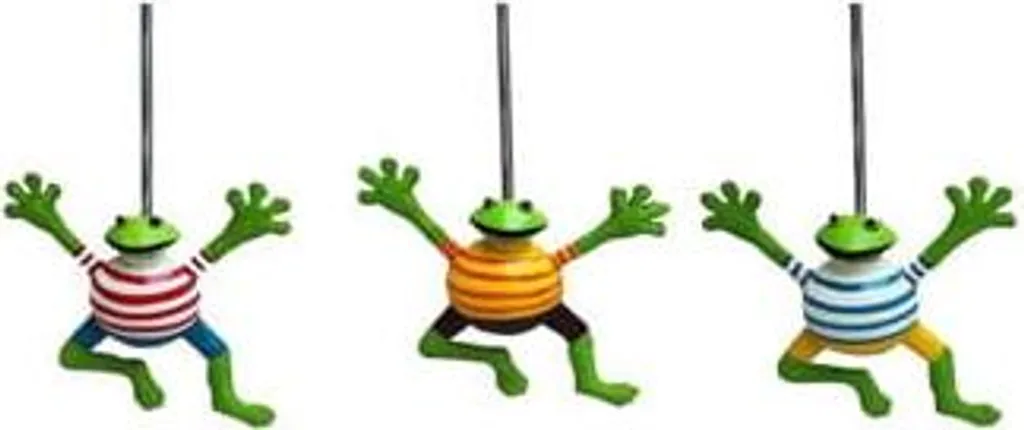 Grenouille habillée en métal, décoration de jardin suspendue colorée