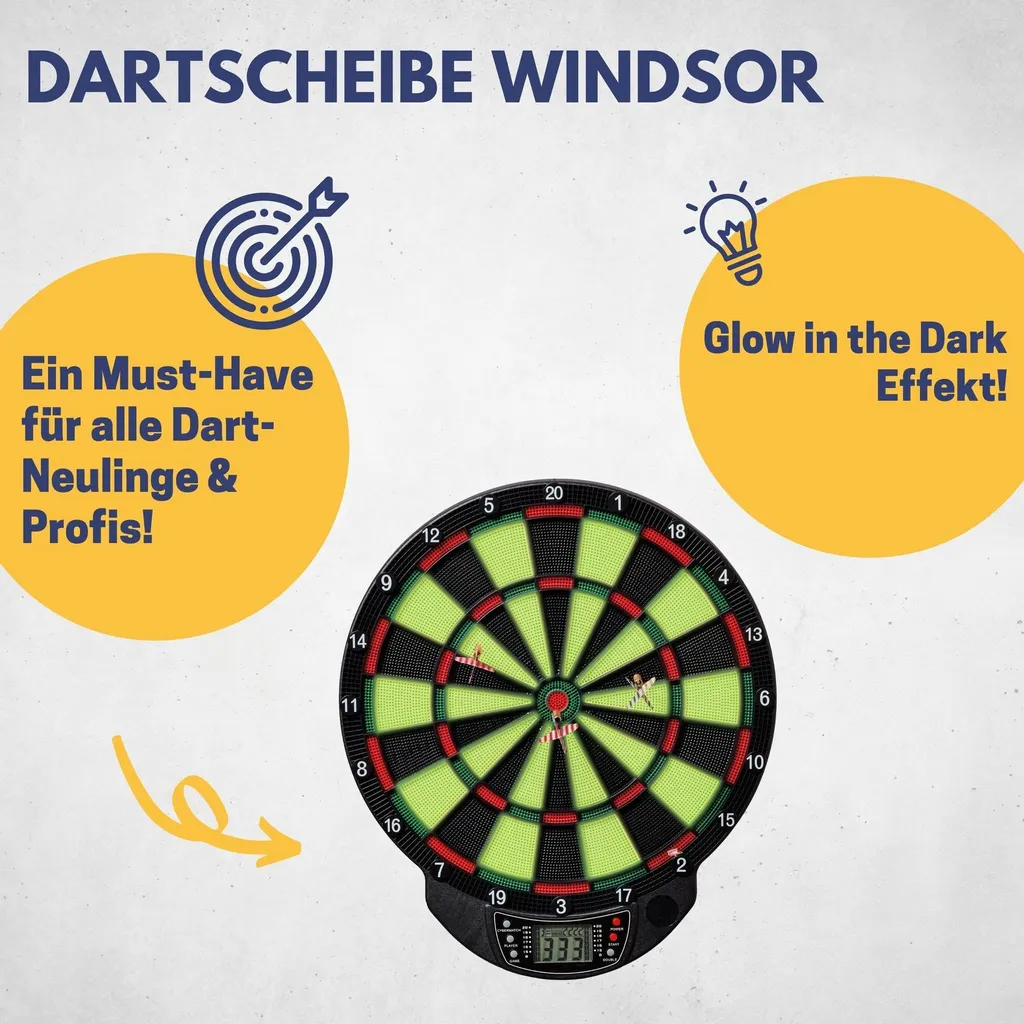 Jeu de fléchettes traditionnel phosphorescent WINDSOR Best Sporting - 2