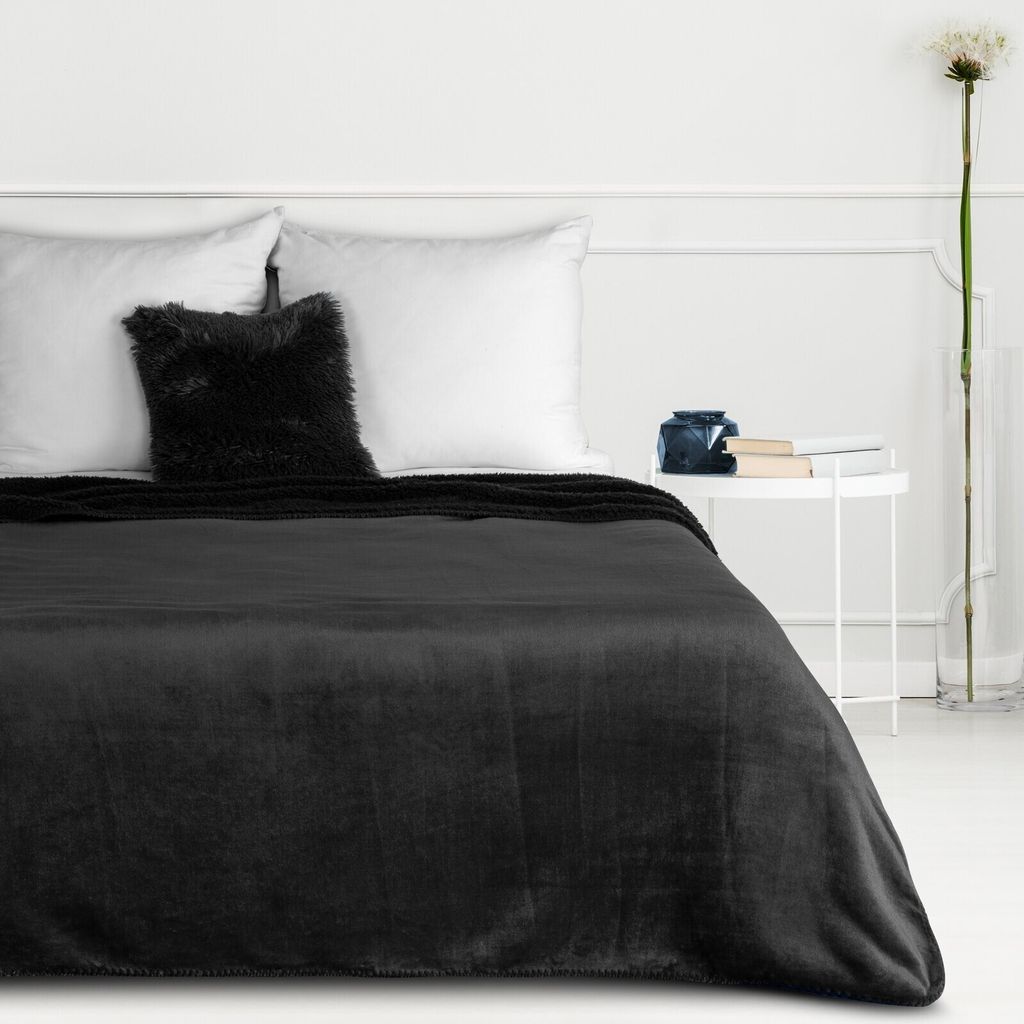 Eurofirany Doppelseitige Decke schwarz 160 cm x 70 cm Dekoration