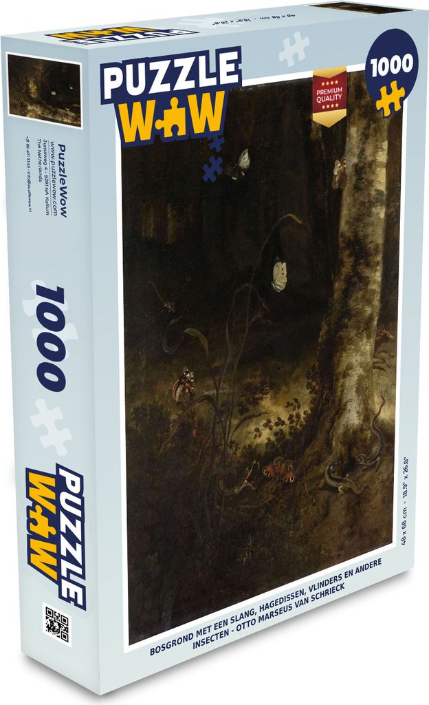 MuchoWow Puzzle 1000 Teile Waldboden mit einer Schlange, Eidechsen, Schmetterlingen und anderen Insekten - - Spielzeug - Alt und Jung - Spiele - ...