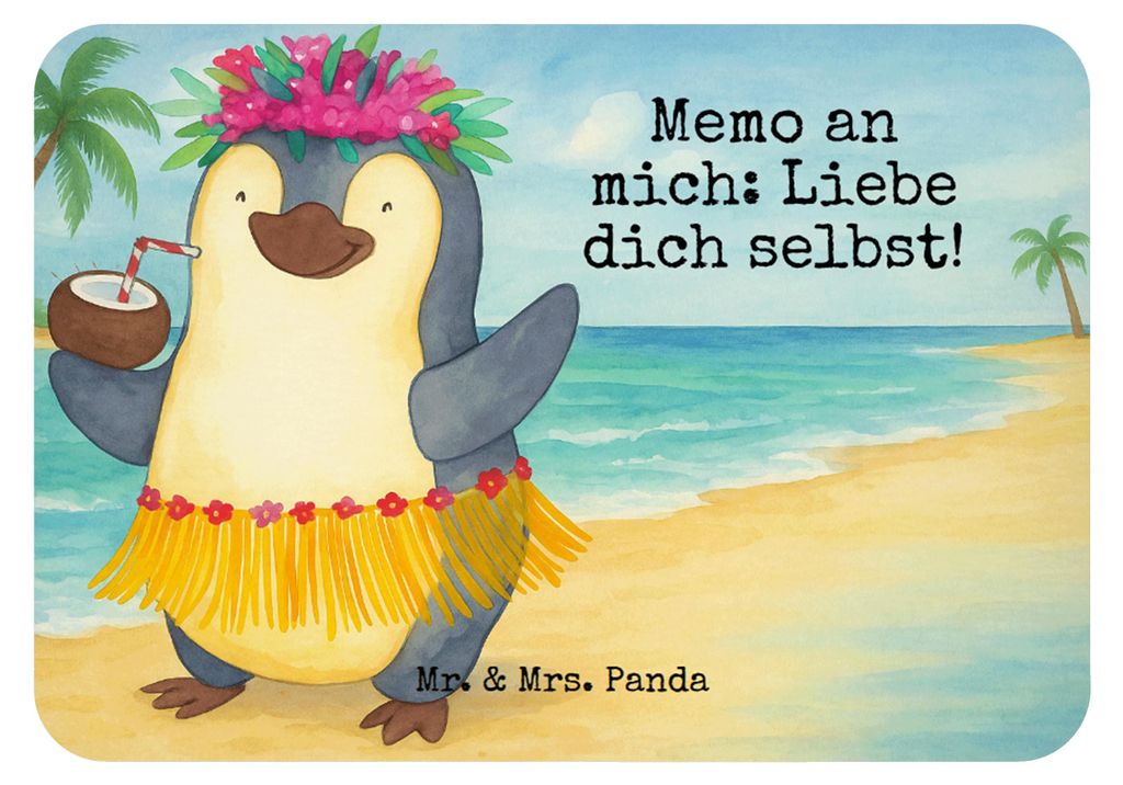 Mr. & Mrs. Panda Magnet Pinguin Kokosnuss Design - Weiß - Geschenk, wandmagnet, Kühlschrankmagnet, Urlaub, whiteboardmagnet, Hawaii, büromagnet,...