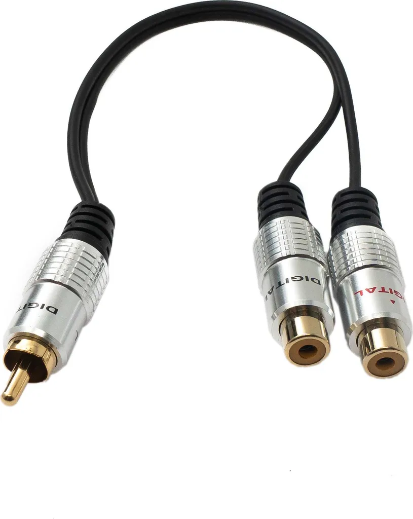 Sdoppiatore RCA Auto System-S 25cm | Splitter Y Audio Subwoofer Nero