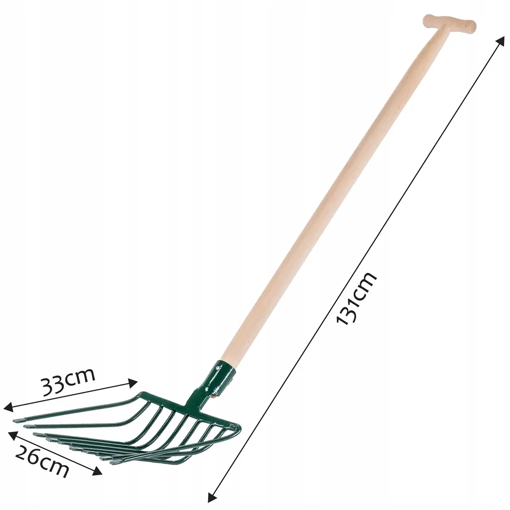 Fourche de Jardin 9 Dents en Métal 131 cm contre le Mal de Dos - Vert - 3