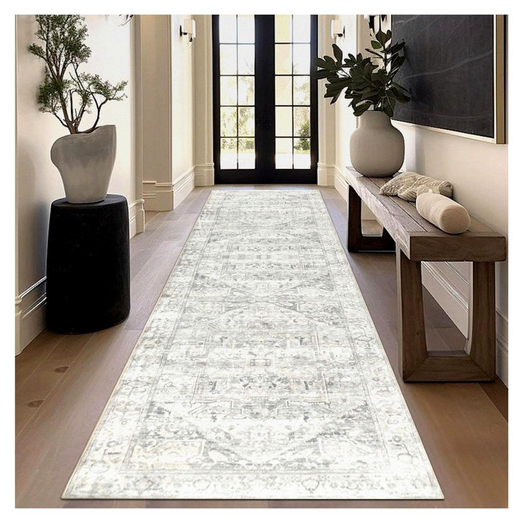 Boho Läuferteppich für den Flur 80x300cm Vintage Flur Runner Waschbare Distressed Küchenläufer für den Eingangsbereich