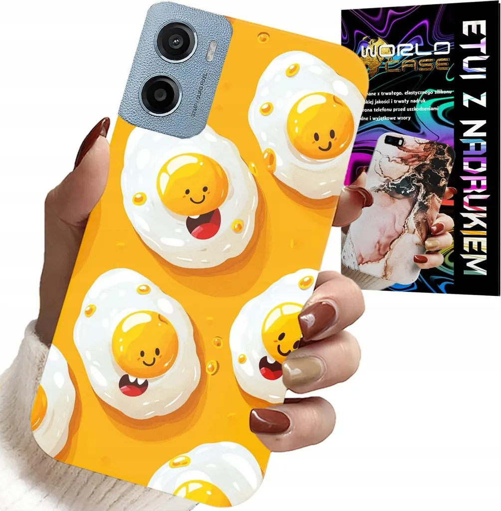 Cover Protettiva Motorola G05 / E15 Anti-Urti Uova Sorridenti e Vetro
