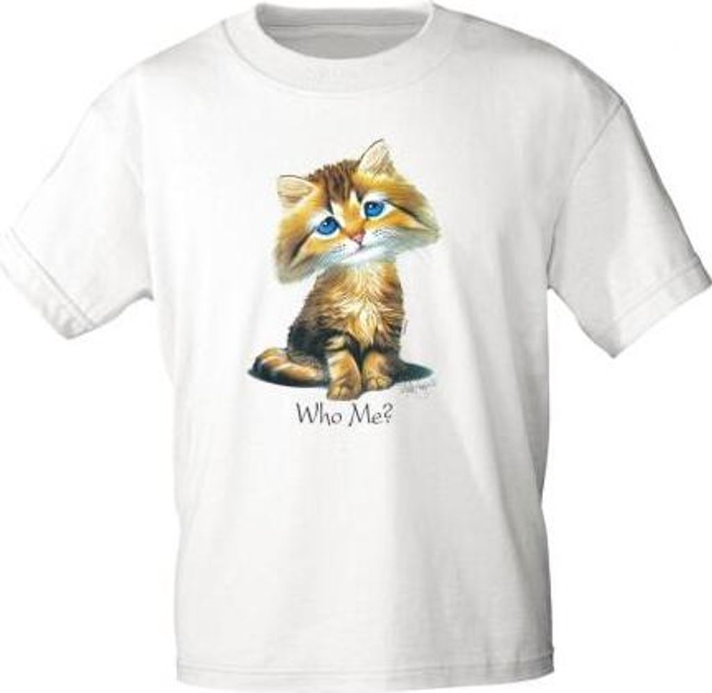 Kinder T-Shirt Print Kätzchen Who me ? 12658 versch. Farben Produktbild 