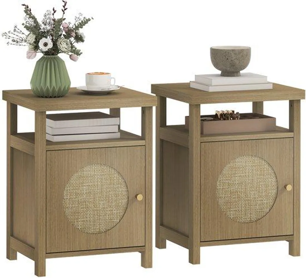 Petite table de chevet losange lot de 2, gain de place et style bohème