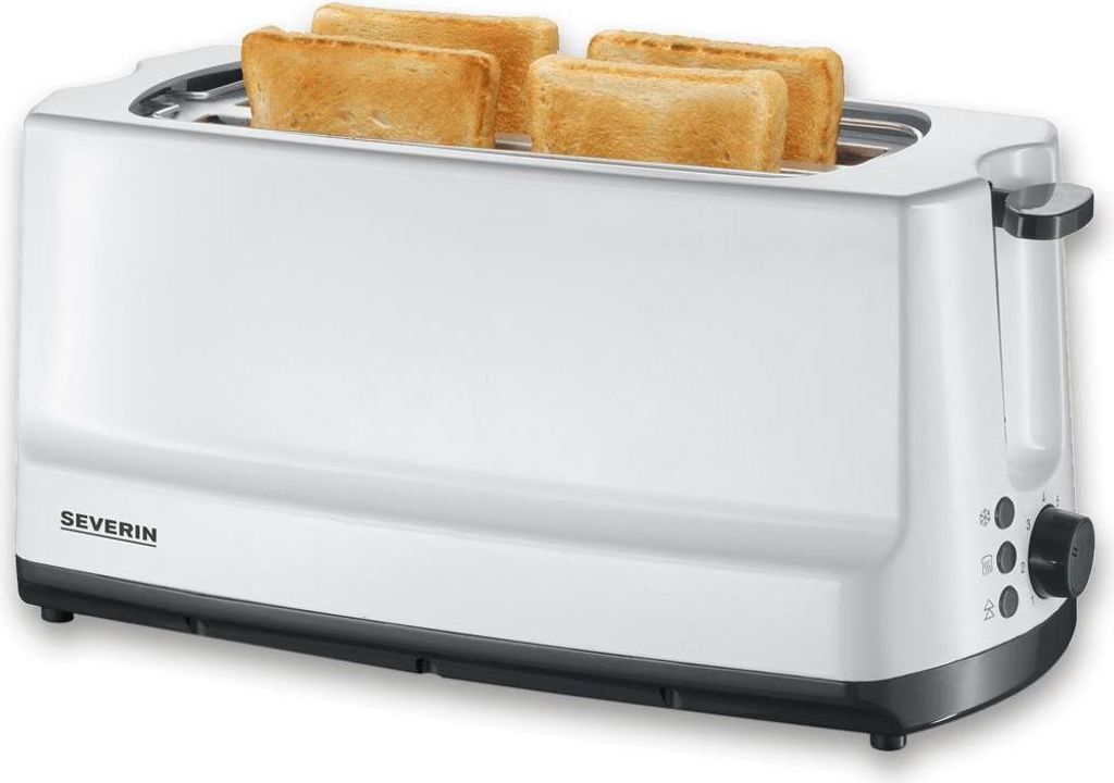 SEVERIN Automatik-Langschlitztoaster AT 2234 aus Kunststoff, grauweiß Toaster Toaster Langschlitz Toaster Schwarz Toaster Edelstahl Toaster Mit B...
