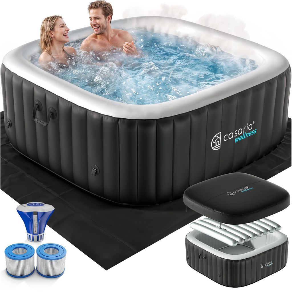 CASARIA Piscina Idromassaggio Gonfiabile Quadrata 165x165cm Immagine del prodotto 
