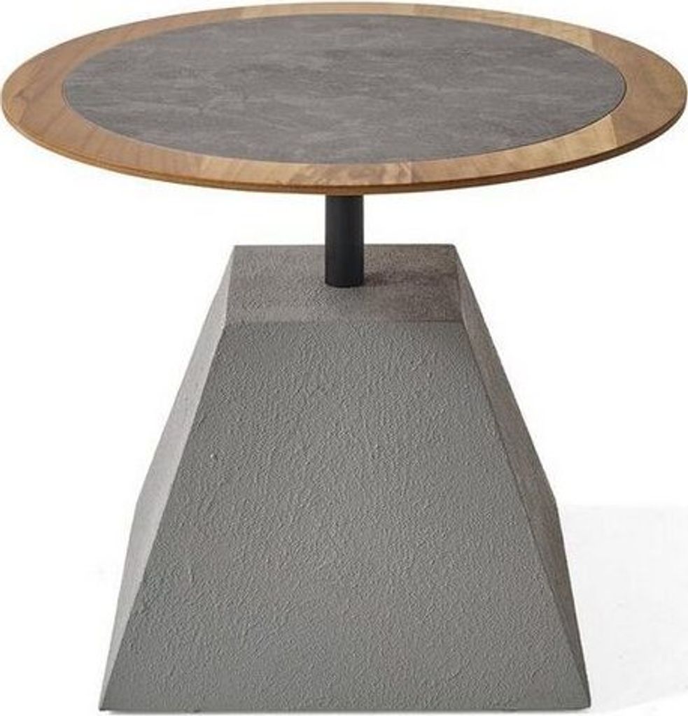 Wohnzimmer Couchtisch Holz Rund Neu Silber JVmoebel