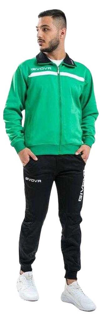 Givova - "Tuta One" Trainingsanzug für Herren PP10601 (XXS) (Schwarz/Grün)