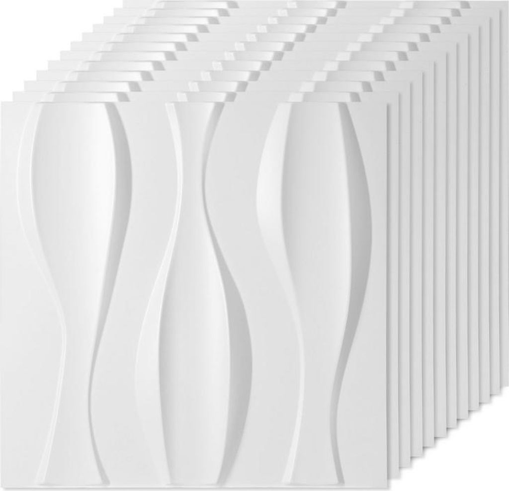 Hebitod 12pcs 3D Paneele Wandpaneele Polyvinylchlorid PVC – Verkleidung für Wand & Decke – 50x50 cm (0,25 m²) – Leicht, Flexibel & Einfach ...