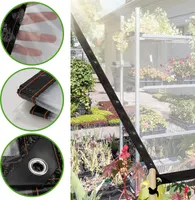 Aopunly Vodotěsná průhledná PVC plachta s oky, plachta odolná proti povětrnostním vlivům Skládací, 3 × 3M plachta na ochranu proti dešti pro zahradní nábytek Rostliny Skleník