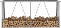 vidaXL Sklad palivového dřeva z pozinkované oceli 330x84x152 cm antracitový