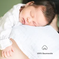 Laleni 10er Set Mulltücher Spucktücher Baby - Saugstarke Mullwindeln aus 100% Baumwolle, ® Moltontücher, Musselin Tuch Baby, 70x70 cm, weiß