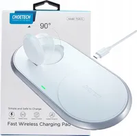 Choetech T317 Qi bezdrôtová nabíjačka 2v1 pre telefón Apple Watch so stojanom MFI USB-C biela