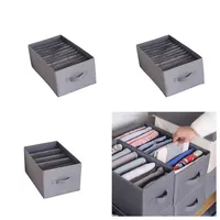 3er Set Kleiderschrank Organizer, 12 Gitter+5 Gitter Aufbewahrungsbox,Schubladen Organizer, faltbare Organizer-Boxen für Hosen, Kleidung