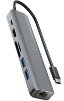 Rolio USB-C-Hub - HDMI 4K@60Hz - Ethernet 1Gbps - USB-C - SD/TF-Kartenleser - USB 3.0 - Universal - MacBook Pro / Air / iPad Pro / Galaxy / HP / Dell / Lenovo