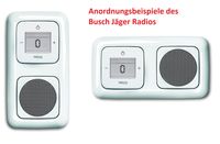 Busch Jäger Unterputz UP Bluetooth Radio (8217U) ReflexSI alpinweiß Komplett-Set Lautsprecher + Radioeinheit 8217 U + Abdeckungen in 2 fach Rahmen integriert, Unterputzradio (Radio)