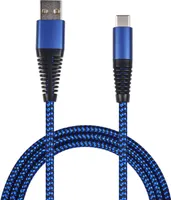 2GO USB Lade-/Datenkabel USB Type-C 3.1 Nylon   1m  blau