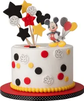 Sweetfanaberia | Tortendekoration Set Micky Maus 30 Teile - Bunt - Handgemachte Kuchendekorationen