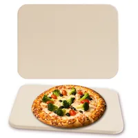 Mucola Pizzastein rechteckig für Backofen und Gasgrill aus Cordierit 30x38 cm Brotbackstein Pizza Stone für knusprigen Boden