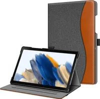 Fintie Hülle für Samsung Galaxy Tab A8 10.5 Zoll 2022/2021 SM-X200/X205/X207, Multi-Winkel Folio Schutzhülle Dokumentschlitze und Auto Schlaf/Wach Funktion, Jeansoptik dunkelgrau