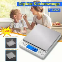 Küchenwaage Electronic Grammwaage Haushaltswaage 2KG/1g Digital Edelstahl LCD