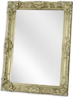 Casa Padrino Barock Spiegel Silber 79 x H. 109 cm - Garderoben Spiegel - Wohnzimmer Spiegel - Barock Möbel