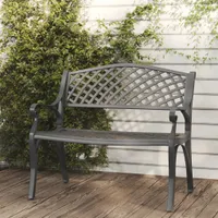 Prolenta Premium - Zahradní lavice 102 cm z litého hliníku černá